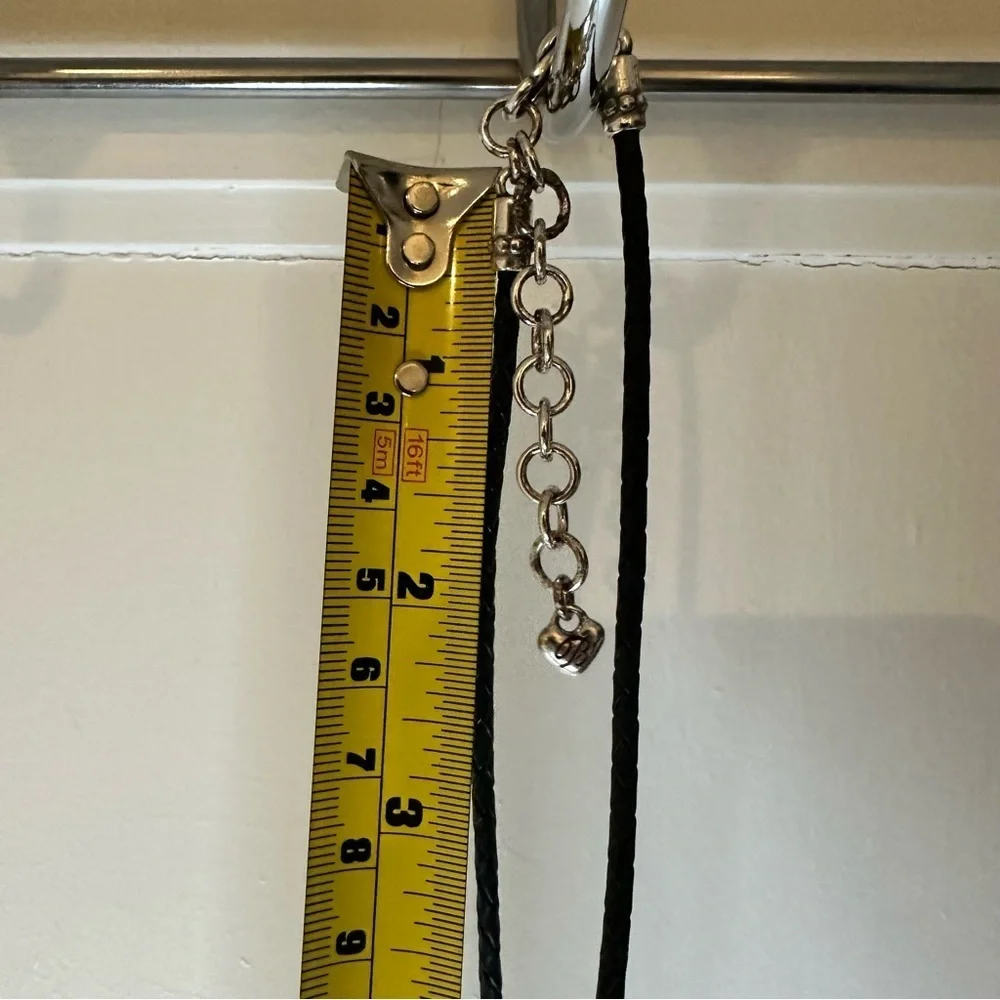 Brighton Lariat Necklace Black and Silver Pendant Necklace